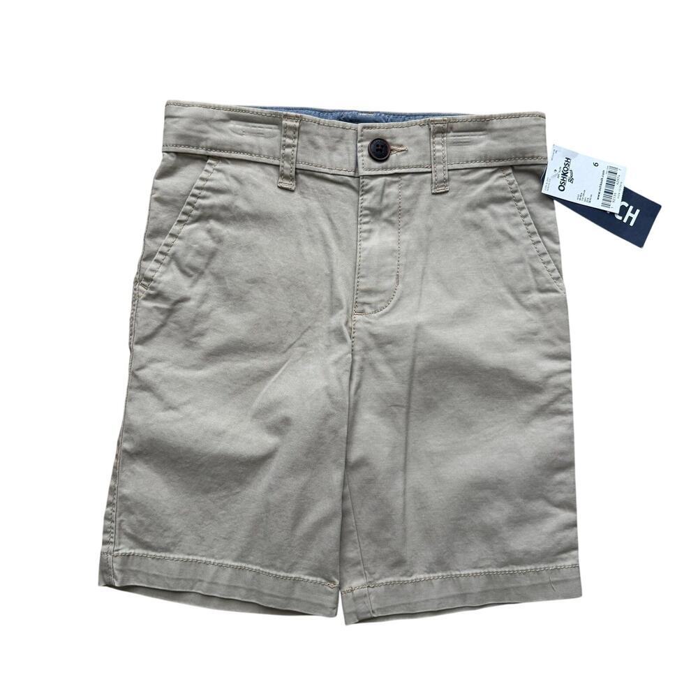 OshKosh B'gosh Boys Khaki Tan Bermuda Shorts Size 6 NWT School Preppy Classic